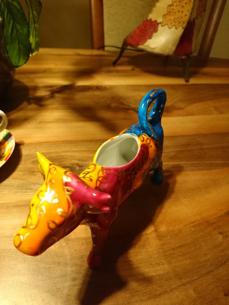 Rare Apilco Colorful Cowshaped Creamer Etsy