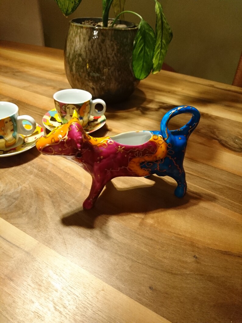 Rare Apilco Colorful Cowshaped Creamer Etsy
