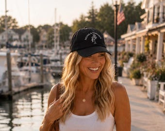 Gift for Mom, Martini Mom Hat, Embroidered Baseball Cap, Moms & Martinis Black Hat