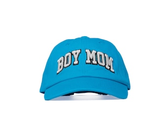 Gift for Mom, Boy Mom Hat, Embroidered Baseball Cap, Adjustable Black Hat