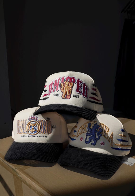 Real Madrid Snapback Hat Vintage Soccer Cap Corduroy Brim Streetwear Football Hat Madridista Fan Gift