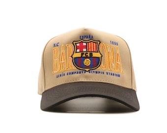 Vintage Barcelona FC Snapback Hat Retro Soccer Fan Cap