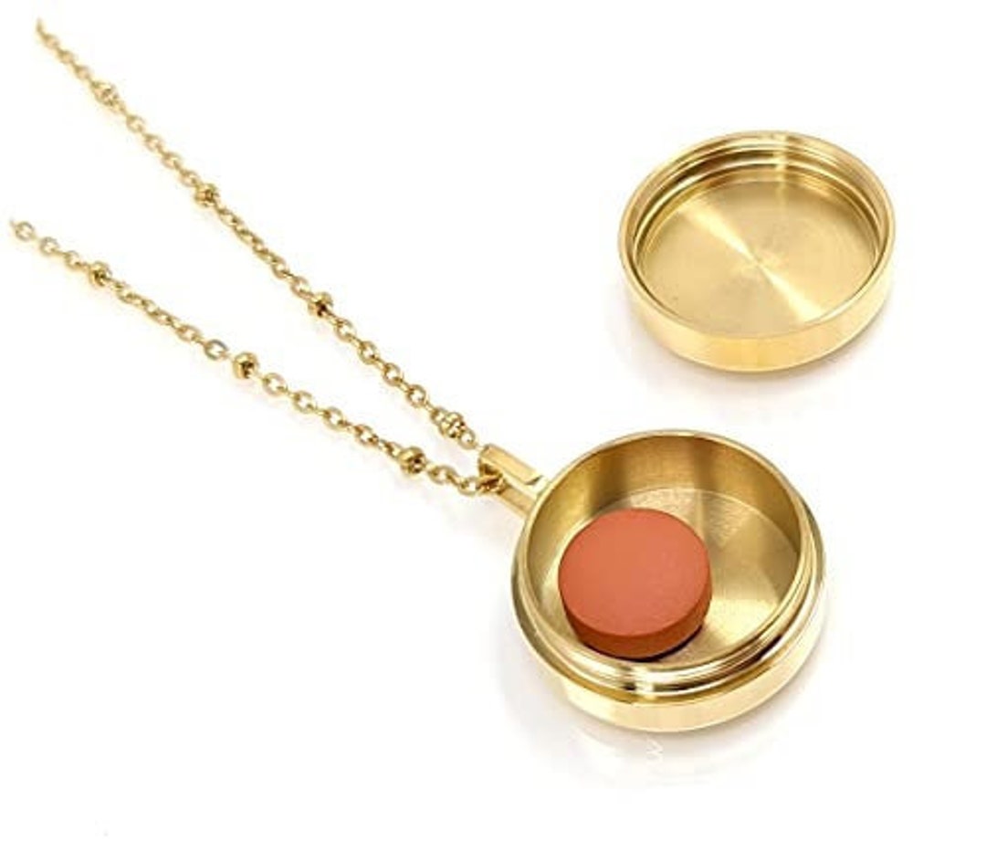 Pill Locket Necklace, 18mm Secure Screw Together Closure Pill Box ...