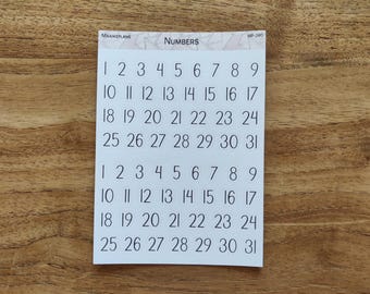 May include: A white sheet of paper with two sets of numbers from 1 to 31 printed in black. The numbers are arranged in rows of ten. The paper has the words "MAAIKEPLANS" and "MP-200" printed in the top left and right corners, respectively. The word "NUMBERS" is printed in the center of the paper.