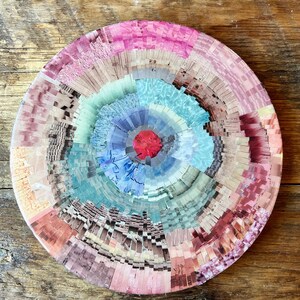 Colorful Abstract Geode Collage Round Wall Art