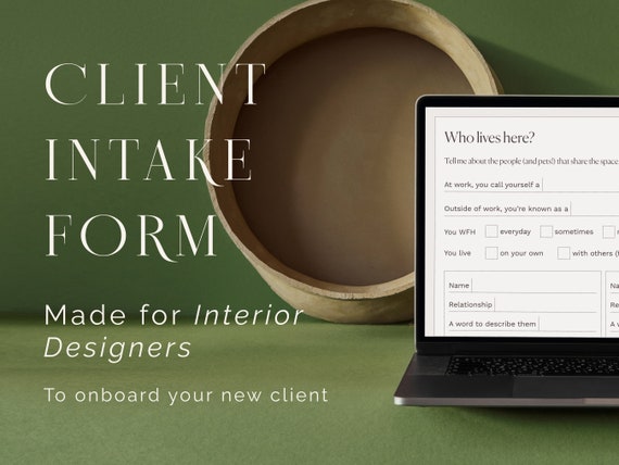New Client Intake Form for Interior Designers | Client Welcome & Onboarding Questionnaire | Canva Template | PDF | Digital Download