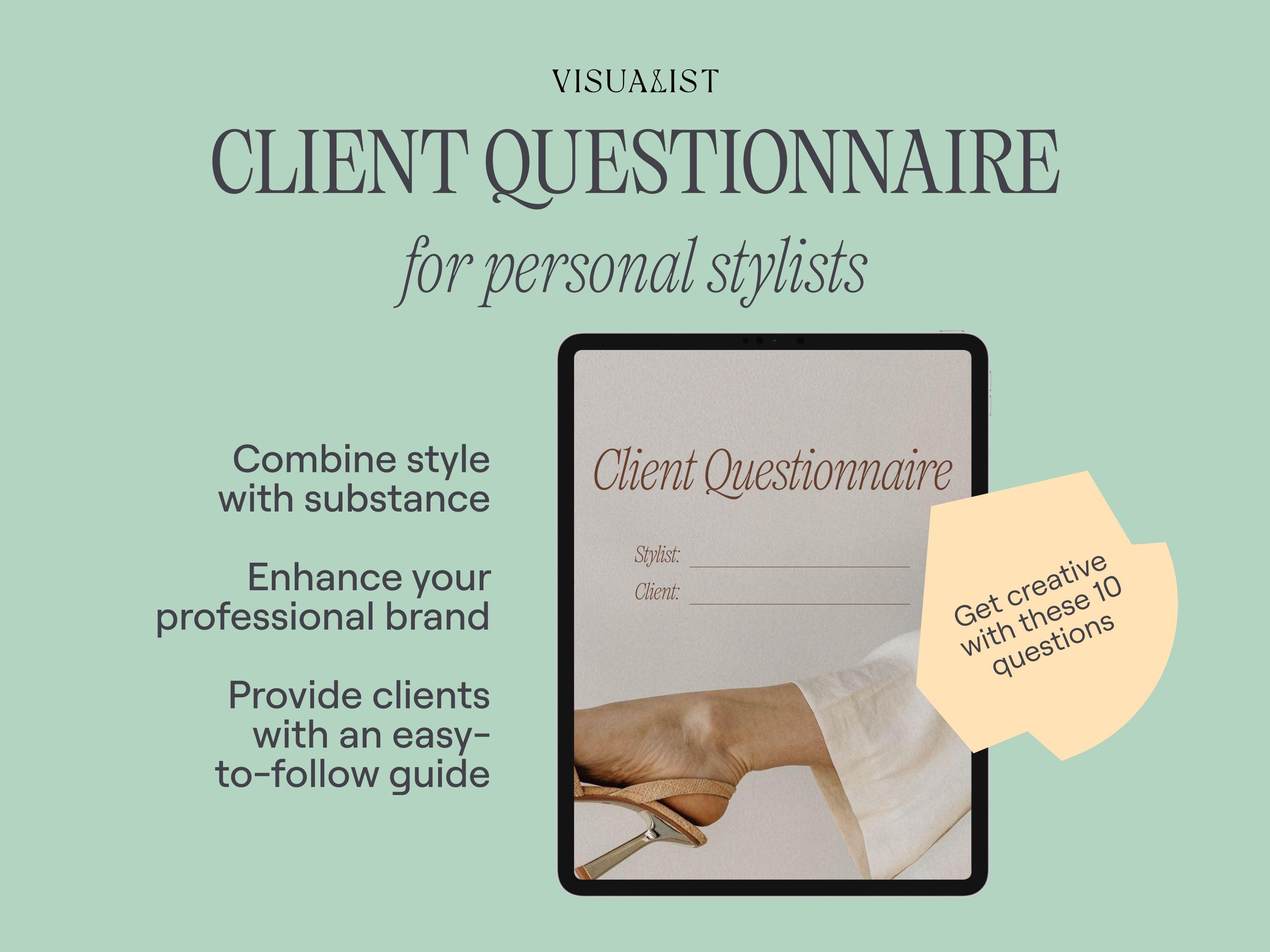 Personal Stylist | Fun Questionnaire Template | Digital Download ...