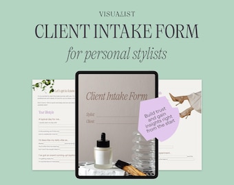 Personal Stylist | Client Intake Form | Digital Download & Printable (also for Personal Shoppers and Wardrobe Consultants)