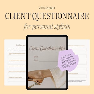 Personal Stylistin | Spaß Fragebogen Vorlage | Digitaler Download zum selbst ausdrucken (auch für Personal Shopper und Garderoben-Berater)