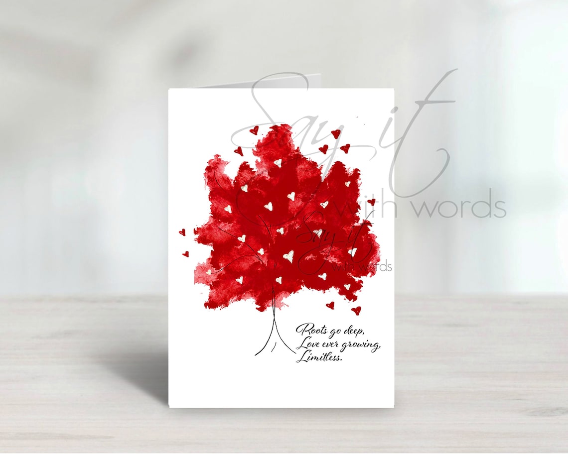 Blank Printable Greeting Card With Watercolour Tree With - Etsy