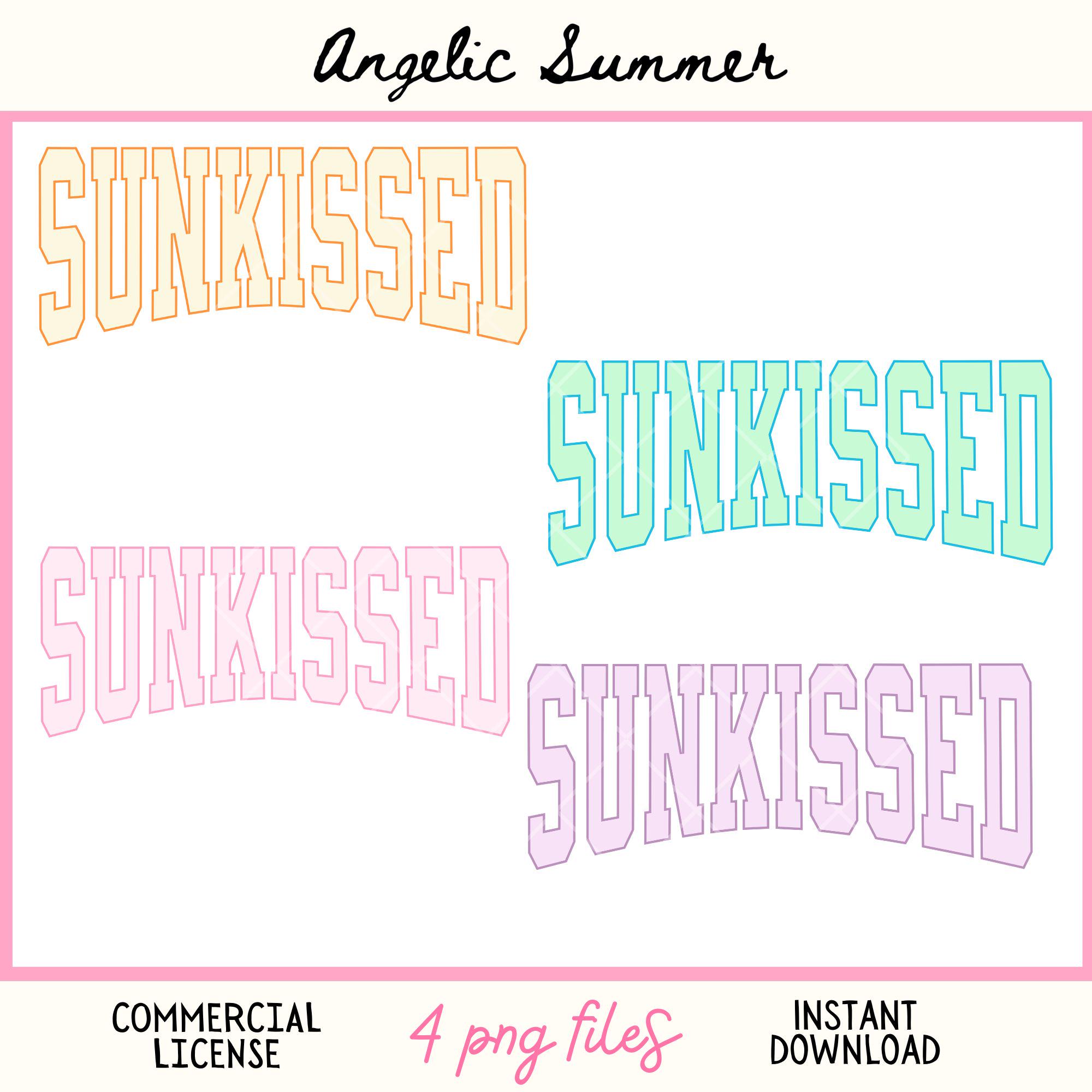Sunkissed Bundle PNG Varsity summer vacation girls trip bachelorette retro kids yellow green pink trendy sublimation tshirt
