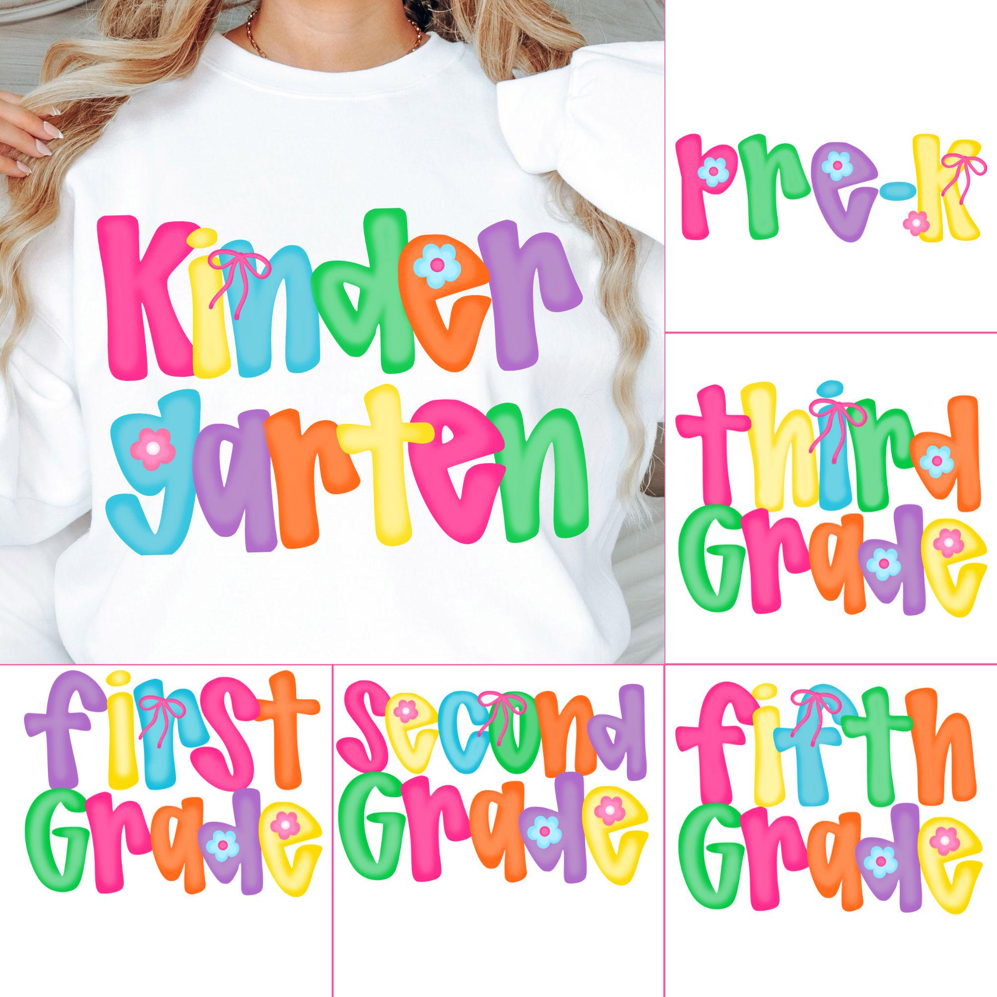 Back to School PNG Bundle Doodle Grades Kindergarten Pre-k 1st 2d 3d ...