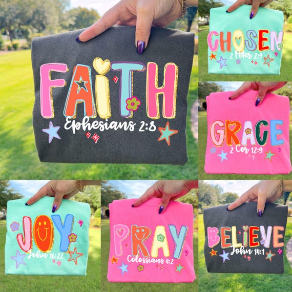 Christian Bundle PNG Bible Verse PNG Faith Based Design Sublimation Color Block Glitter Messy Colors Shabby chic Png Wall Art Png Cute girl