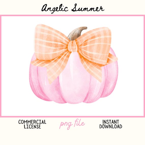 Preppy Pumpkin PNG Coquette pink pumpkin PNG Fall Png Retro Ghingam halloween bow coquette Png Pastel Pumpkin patch PNG for kids Wall Art