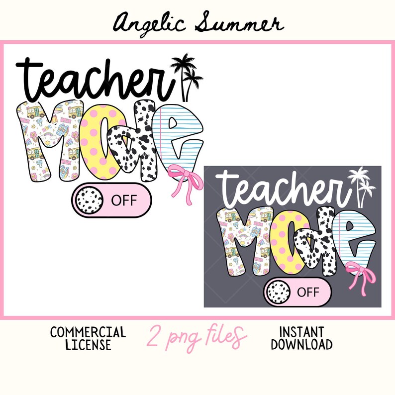 Lehrer-Modus aus Png Letzter Schultag Kokette rosa Dalmatiner Bogen Lehrer PNG Schule Png Adrette Doodle Mädchen Bleistift mit Schleife Elementar Bild 4