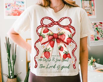 Kristen jordgubbsrosett png bibelvers kokett Åh smaka och se att Herren är god rutig ram png retro sommar png inspirerande