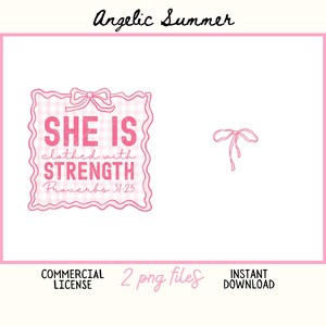 Christian Coquette PNG Bible Verse bow frame checkered Png Proverbs Inspirational quote Mother's day Digital Wall Art Faith Cute gift girl image 2