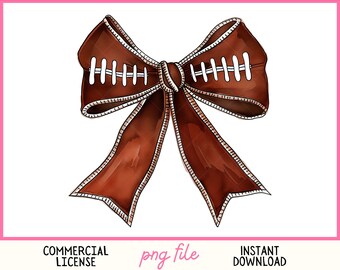 Football bow PNG Coquette bow Vintage retro watercolor sidelines game day girly boujie preppy girl 300 DPI trendy sublimation
