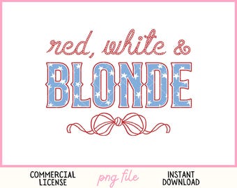 Red white and Blonde PNG 4th of july Coquette Png Western Country Cowgirl blue stars retro kid preppy patriotic independence sublimation