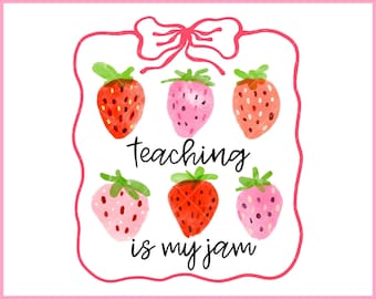 L'enseignement, c'est ma confiture PNG Coquette rentrée scolaire PNG pour les équipes d'enseignants Cadeau de remerciement pour enseignant sublimation