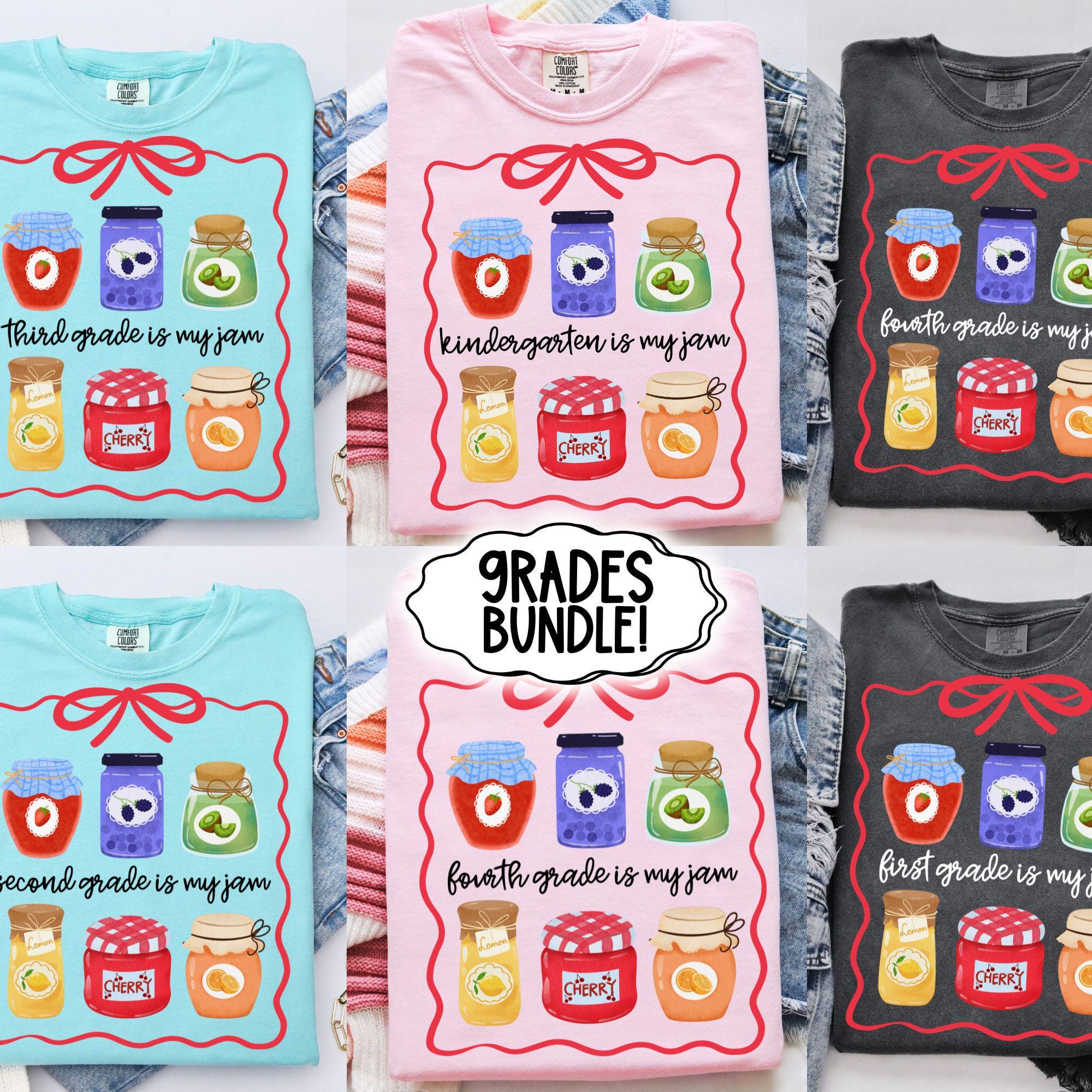 Back To School PNG Bundle Grade Level Is My Jam Frame wavy whimsical Coquette  Kindergarten Preppy Bow Png Teacher Pre-K 1st 2d 3d 4th 5th