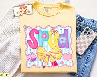Comfort Colors® Special Education Shirt Preppy Funny Teacher T Shirt Teacher Teams t-Shirt Neon Doodle Whimsical Tee First Day School