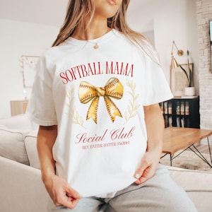 Softball Mom Social club PNG Coquette bow Vintage retro watercolor sidelines game day girly boujie preppy girl 300 DPI trendy sublimation