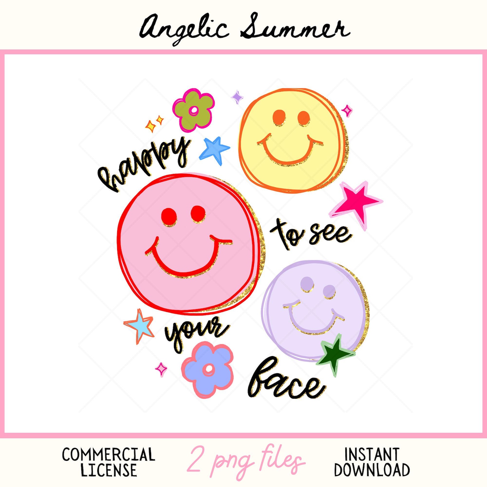 Happy to See Your Face Png Smiley Face Daisy Funny Back to School ...