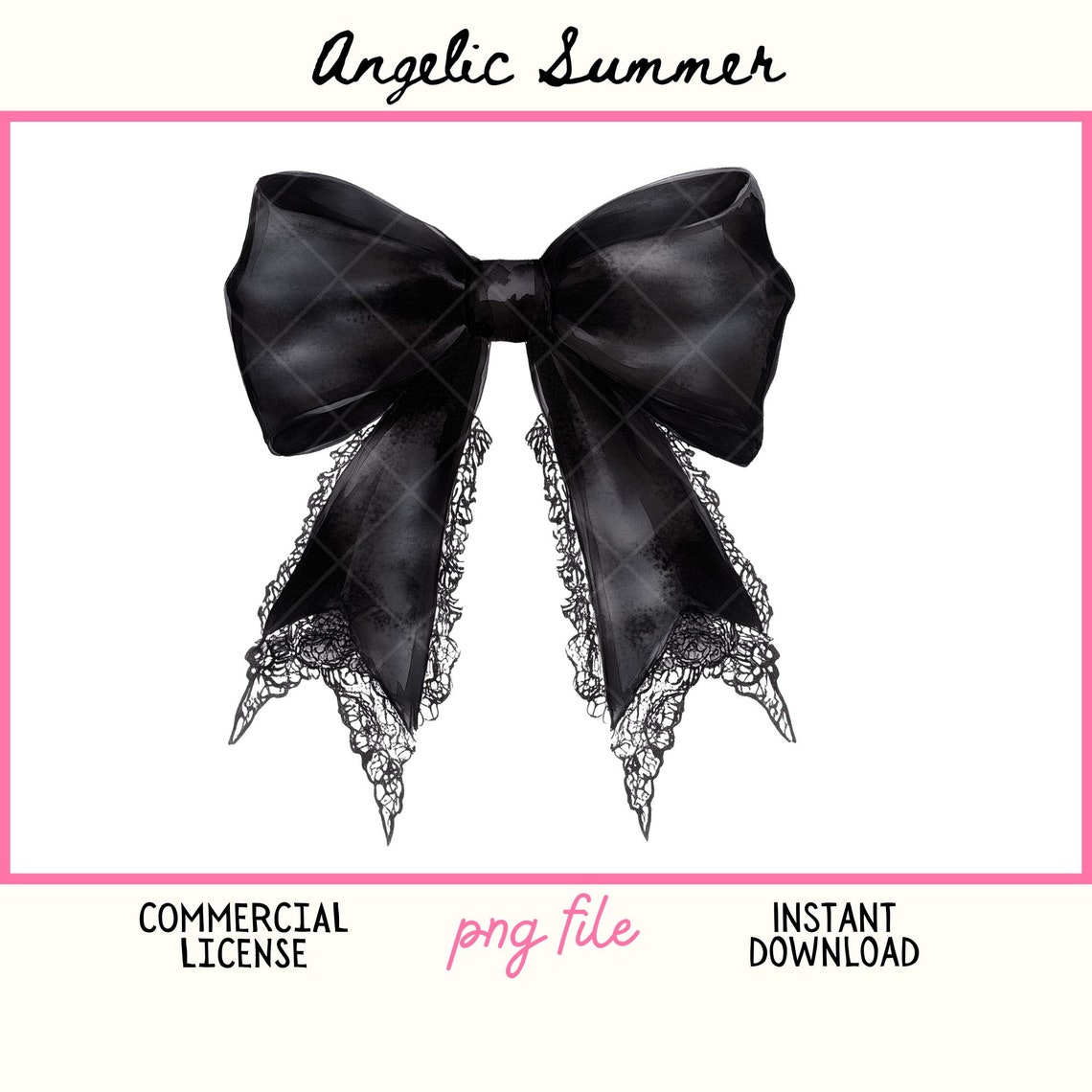 Halloween Coquette PNG Black Bow With Lace Halloween Spooky Png Design ...