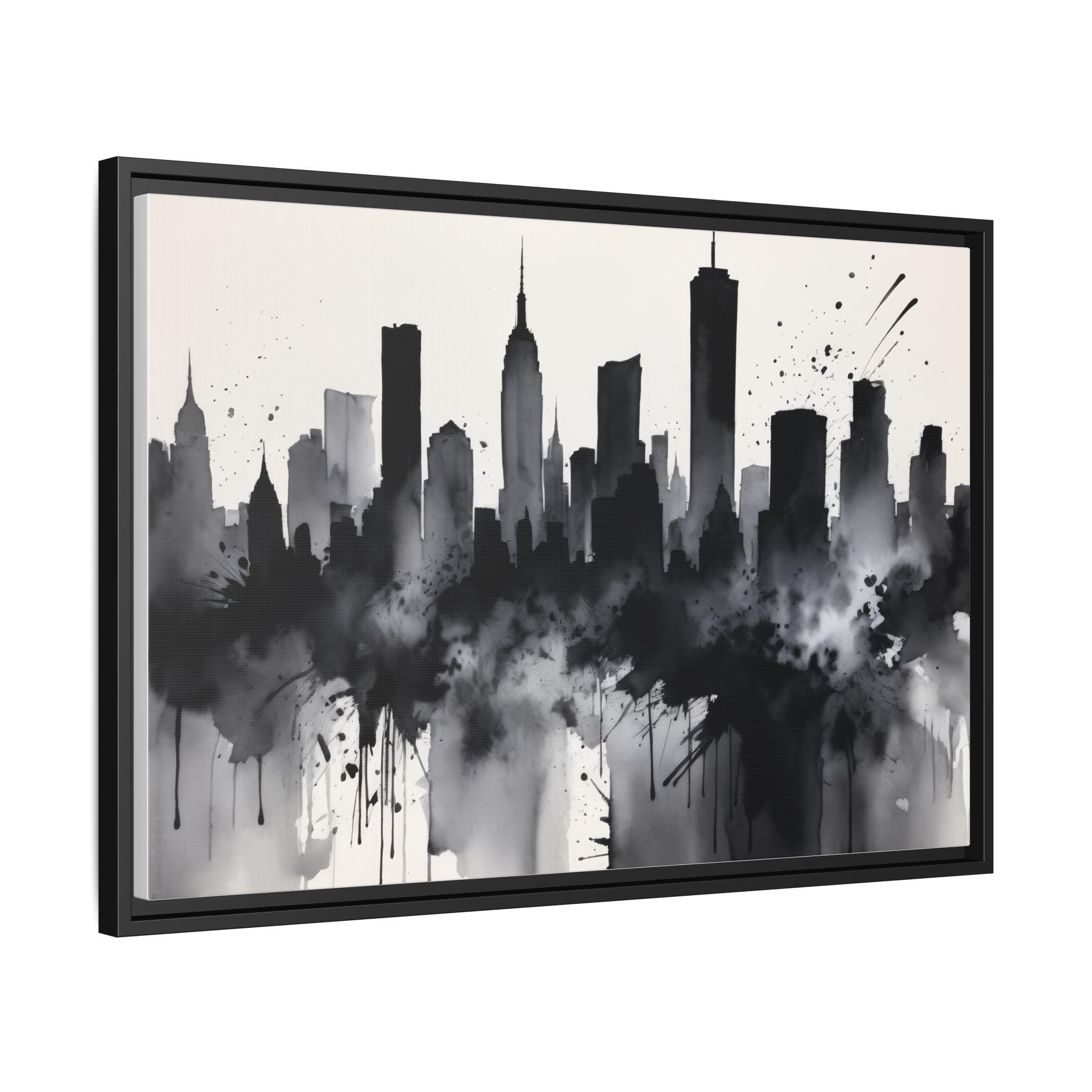 Ink Over Manhattan / New York City Skyline Wall Art, Black and White ...