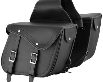 Motorbike Saddle Bag Leather Waterproof Motorcycle Pannier Storage Bag PU Leather