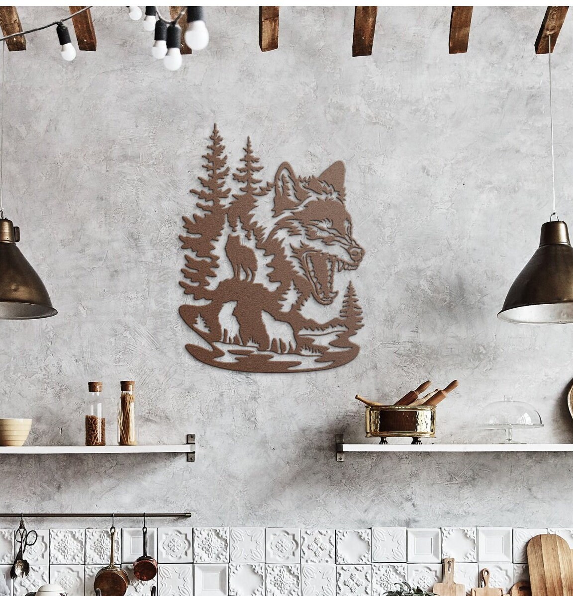 Wolf Metal Wall Art Large Metal Artwork Metal Wolf Head Art Etsy