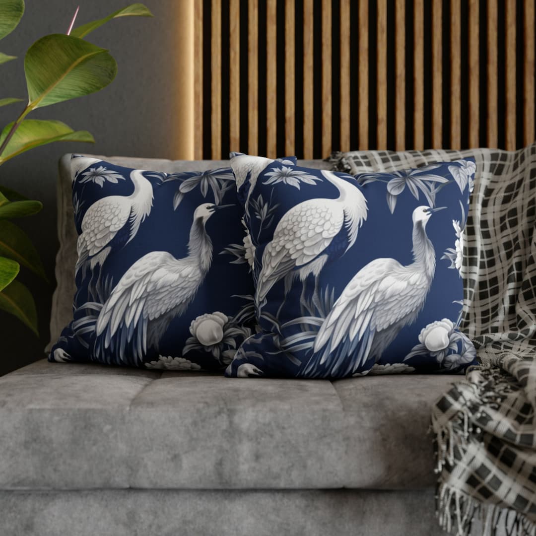 Blue Chinoiserie Pillow Chinoiserie Pillow Cover Blue and Etsy