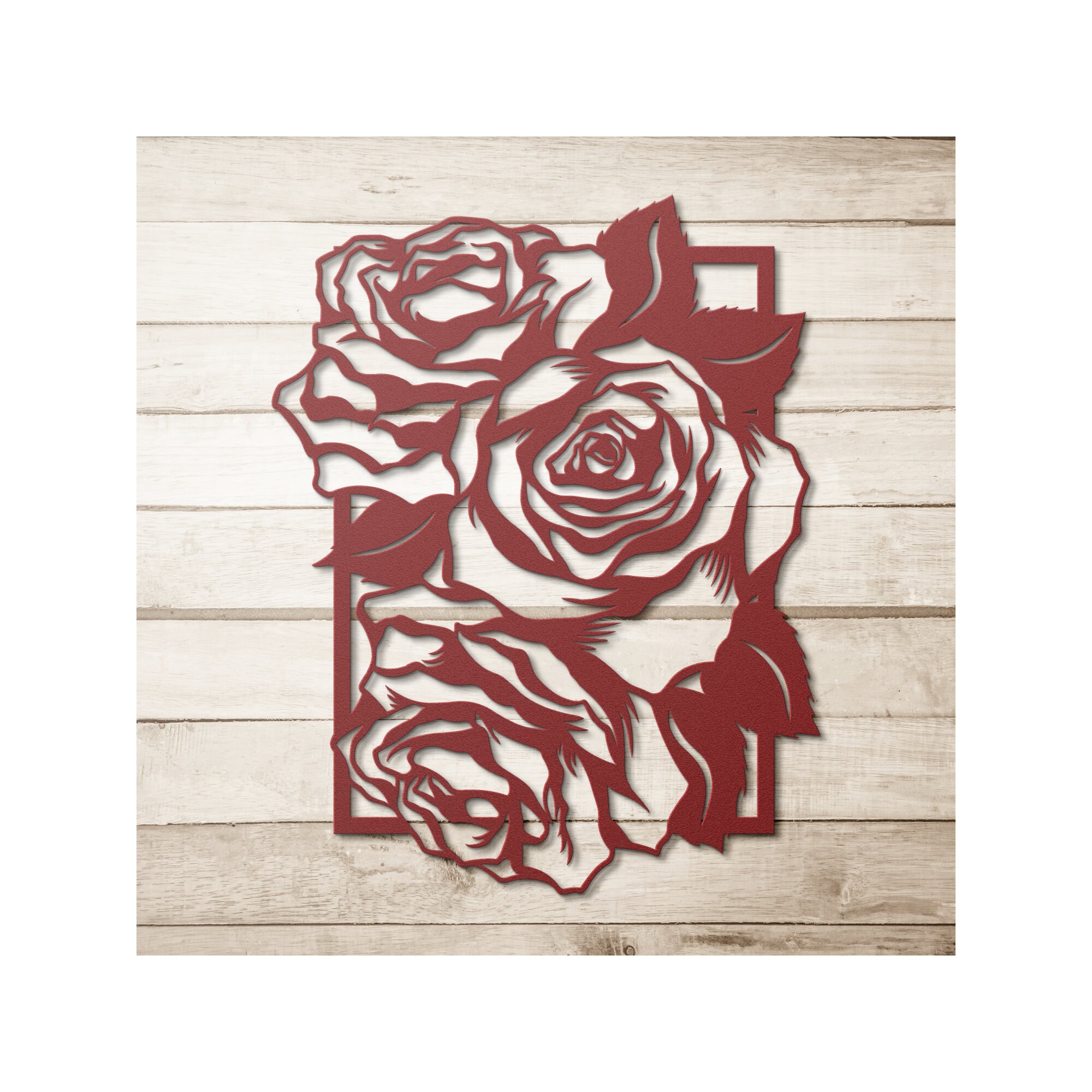 Metal Rose Wall Art Large Botanical Metal Wall Art Rose Wall Etsy