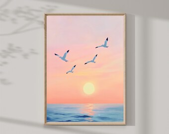 Picture of landscape in pastel colors - Art print with abstract landscape - Digital download - Printable abstract meadow - Home decor