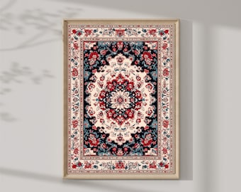 Vintage Textile Wandkunst, Antiker Wandteppichdruck, Modernes Bauernhaus, Eklektischer Druck - Esszimmer & Schlafzimmer Dekor