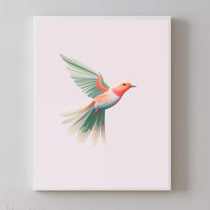 Hummingbirds Digital Art Print for Bedroom, Living Room or Office | Colorful Bird Wall Poster Download | Modern Boho Nature Decor