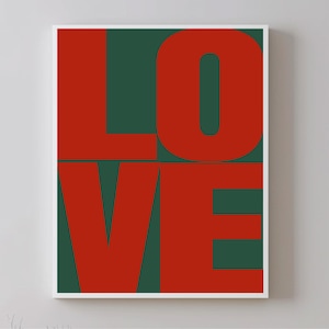 Love You Art Print - Trendy Retro Wall Art, Red Love Aesthetic Typography Elegant Preppy Love Poster, Printable