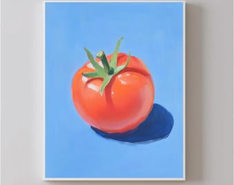 Tomato Art - Vegetable Wall Print - Vegetable Poster - Cozy Art for the Kitchen - Home Decorating Gift