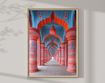 Decorative Door Photograph in Indian Palace | Architectural Wall Art | Cultural and Colorful Decor for Home | Instant Download