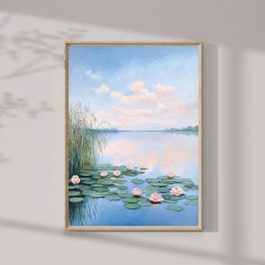 Picture of landscape in soft pastel colors - Art print with abstract landscape - Digital download - Printable abstract meadow - Home decor