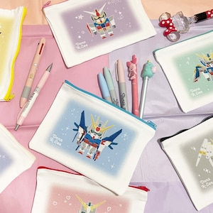 Gundam Pouch For Pencil Case Gundam Canvas Bag Zipper Pouch For Organizing Bag For Cosmetic Beauty Bag For Feminine Products