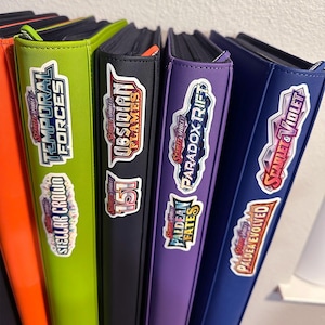 Pokimon Binder Stickers Scarlet & Violet Premium Vinyl for Master Set for TCG Pokemon Card Collection  for kids for boyfriend Binder Tag