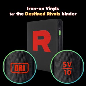 Pokimon Iron-On Binder Vinyls for Destined Rivals for Master Set for TCG Pokemon Card Collection Abbreviation Version for Binder DIY Iron On
