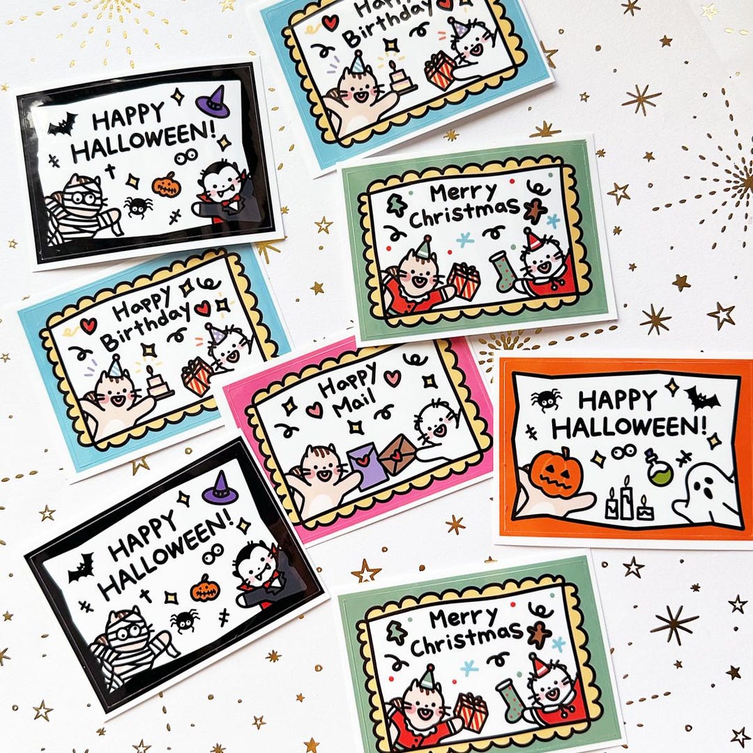 Birthday Sticker Rectangular Rectangular Stickers Happy Birthday Sticker for Gift Box Halloween ...