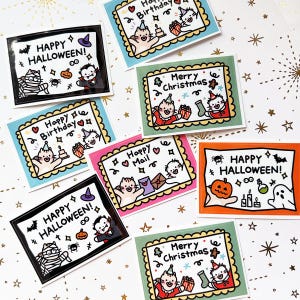 Rechteckige Aufkleber Happy Birthday Aufkleber für Geschenkbox Halloween Aufkleber für Süßes oder Saures Weihnachtsaufkleber für Geschenkanhänger Postaufkleber