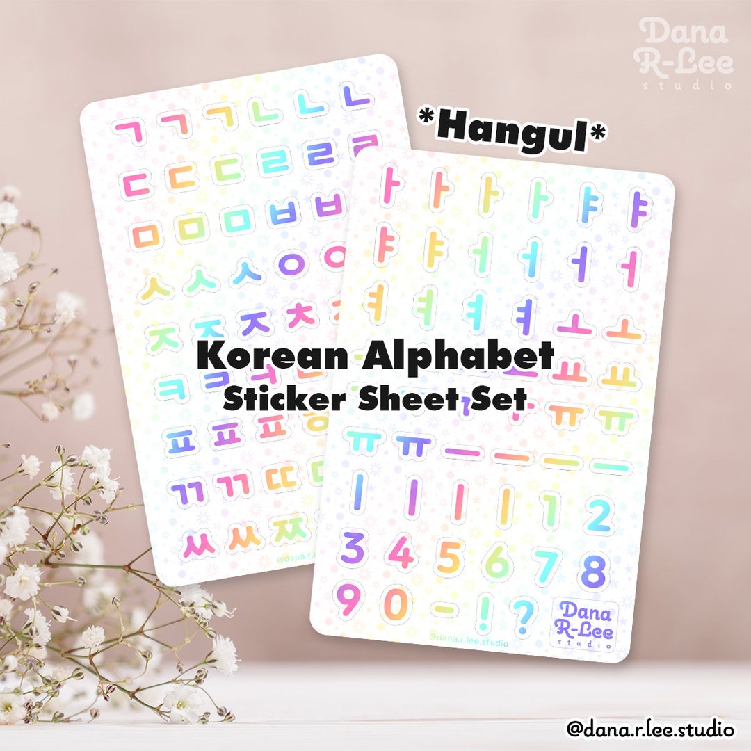 Korean Alphabet Sticker Sheets Hangul Sticker for Kpop Lover K Pop