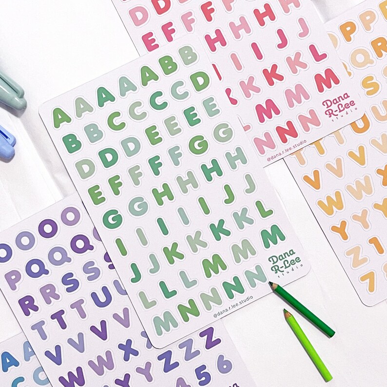 Alphabet Sticker Sheets 8 Different Color for Journal Decor for Kid ...