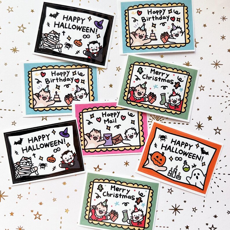 Rectangular Stickers Happy Birthday Sticker for Gift Box Halloween ...