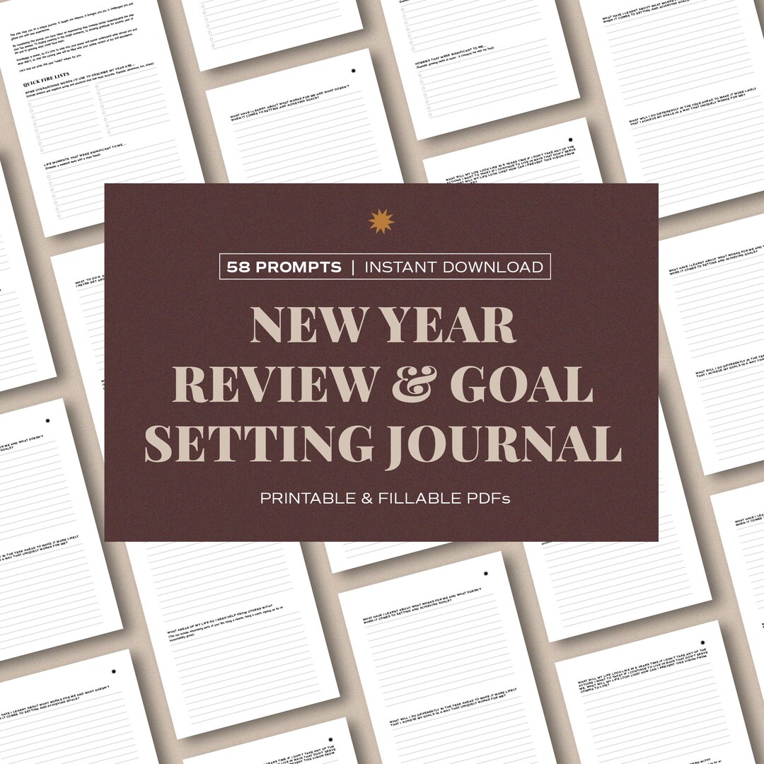 New Year Review & Goal Setting Journal Prompts for Beginners Etsy
